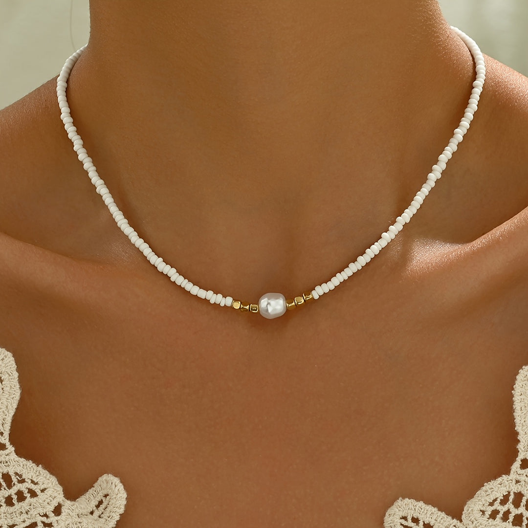 Elegante Glasperlen Halskette