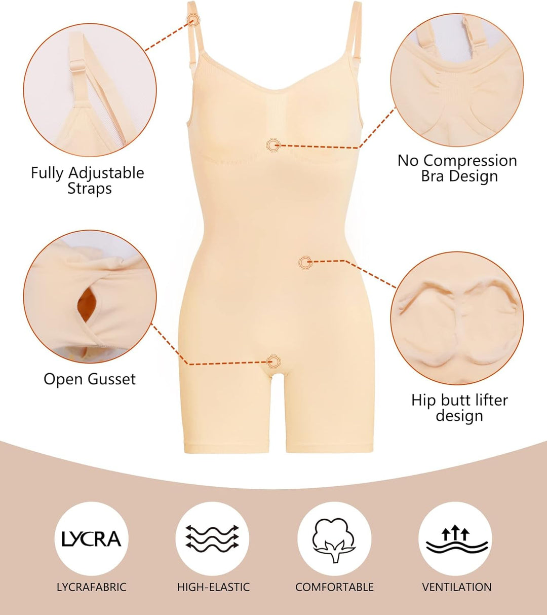 ShapeQueen™ Open-Bust fuld bodysuit