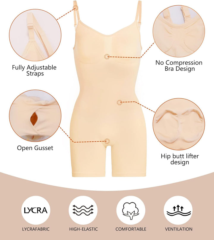 ShapeQueen™ Open-Bust fuld bodysuit