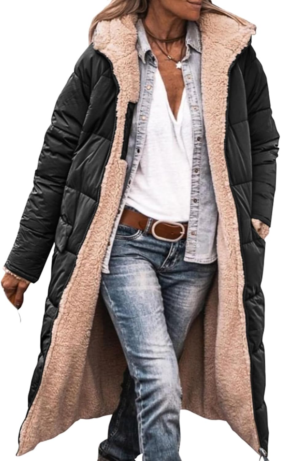 Warme Lange Dames Winterjas met Capuchon – Stijlvol & Comfortabel