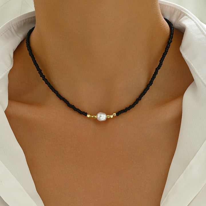 Elegante Glasperlen Halskette