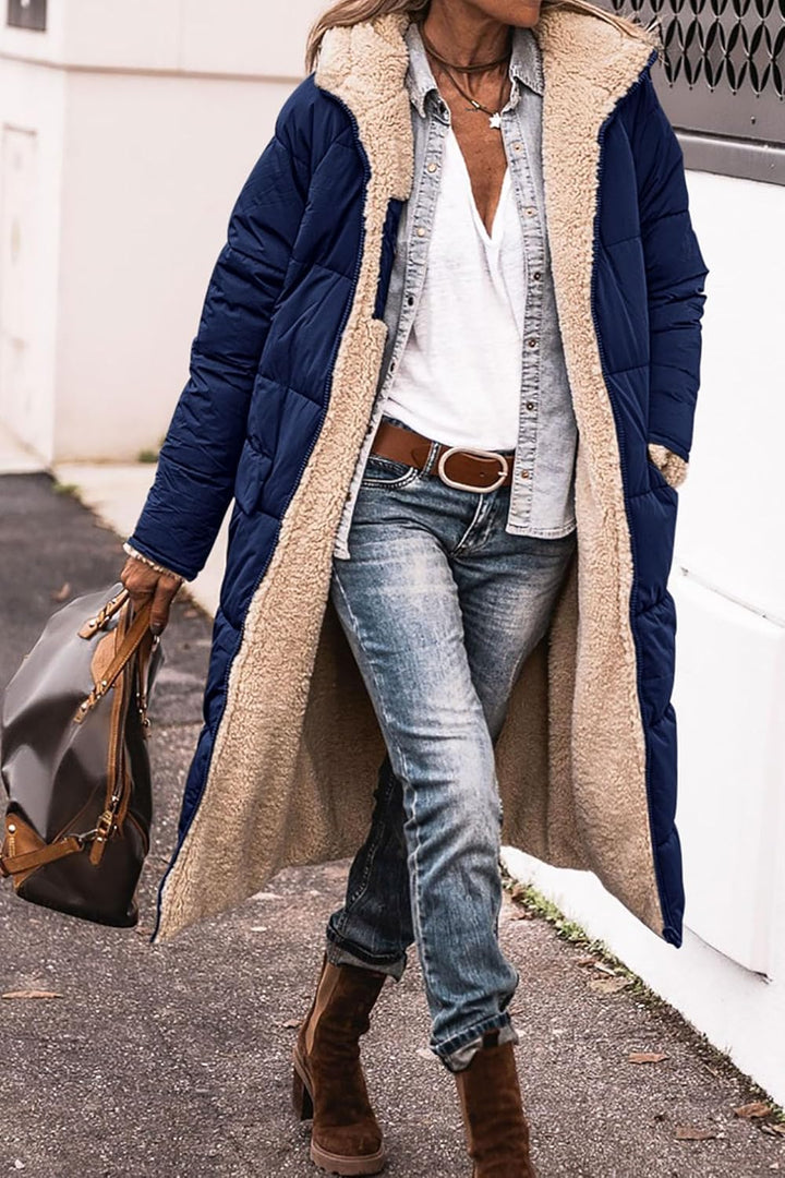 Warme Lange Dames Winterjas met Capuchon – Stijlvol & Comfortabel