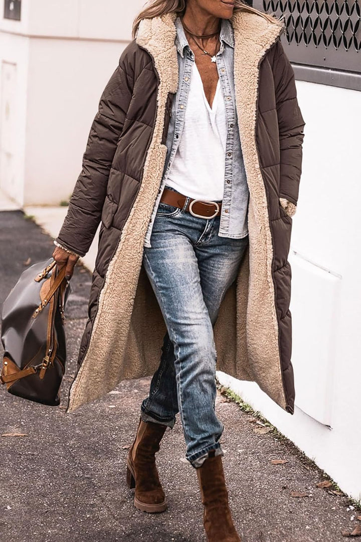 Warme Lange Dames Winterjas met Capuchon – Stijlvol & Comfortabel