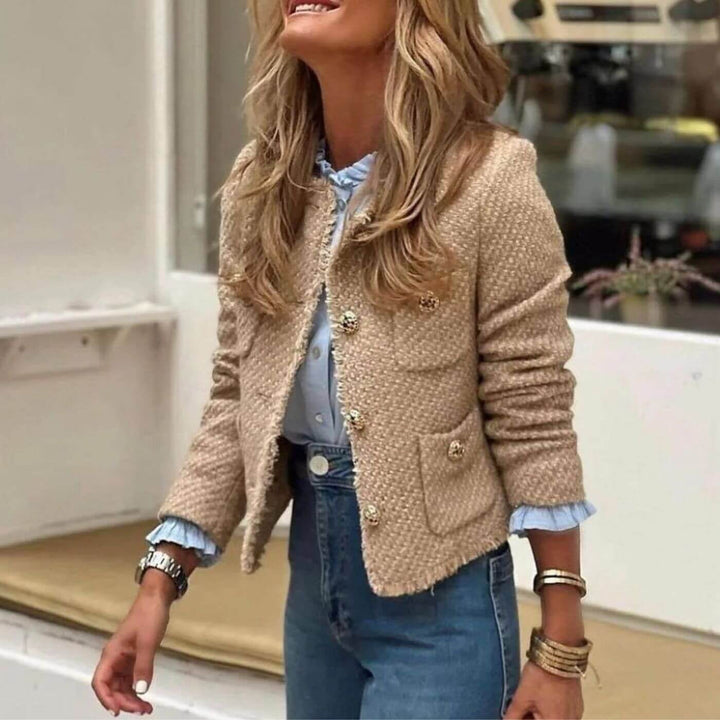Lola™ Tweed Jas met Gouden Knopen – Stijlvol, Comfortabel & Tijdloos