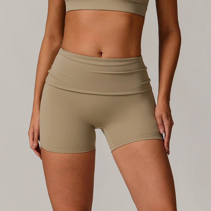 Naadloze shorts met hoge taille